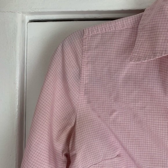 Ann Taylor Button Down Long Sleeve Pink/Red Top 0 - Picture 4 of 12